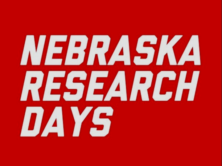 Nebraska Research Days in white text on a red background